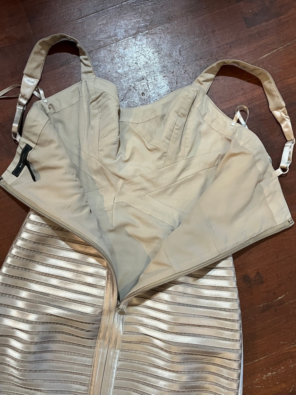 BCBGMaxAzria Metallic Gold Mini Bandage Dress - Picture 7 of 10
